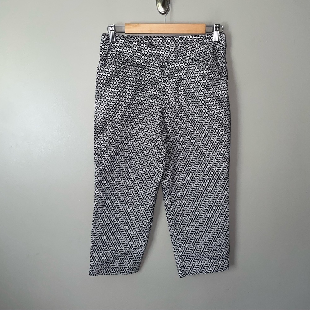 Time and tru print ankle pull on trousers